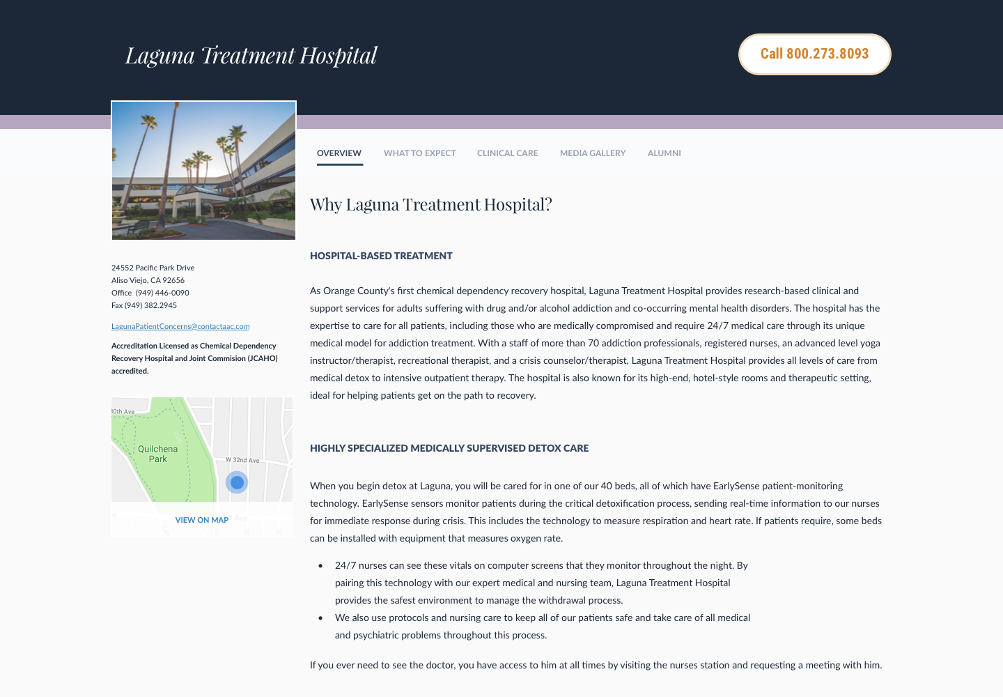 Facility Page – Laguna – Overview